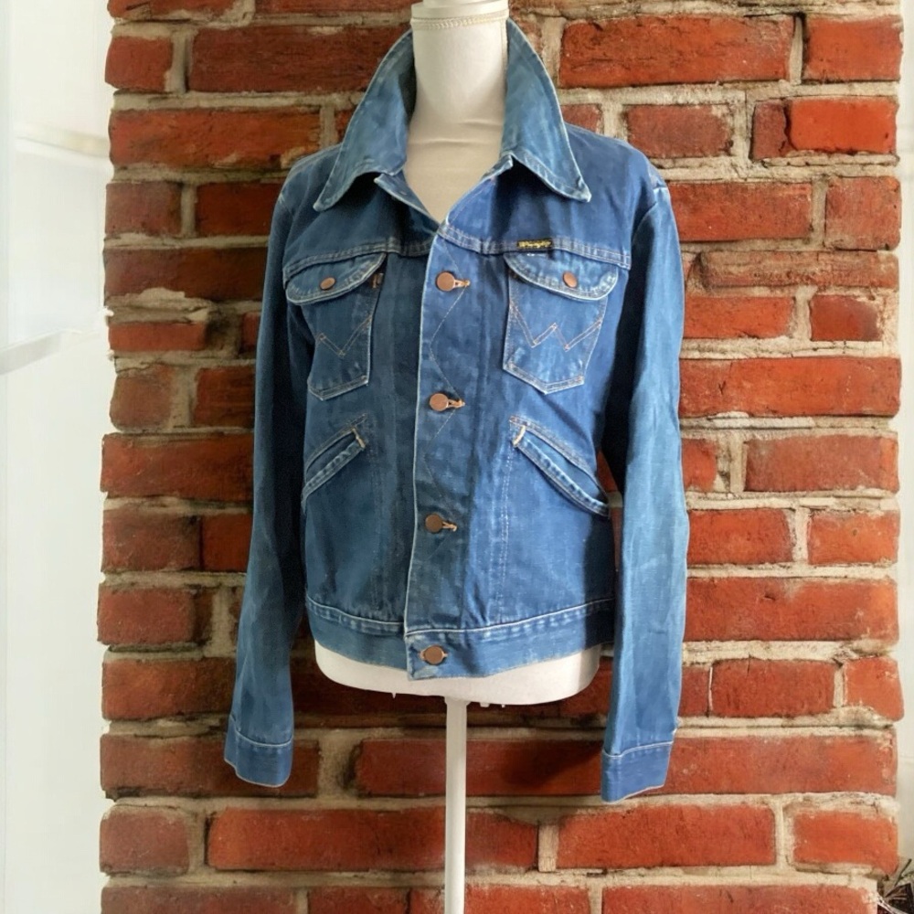 Vintage Wrangler Blue Jean Rancher Trucker Jacket Classic Denim Style M